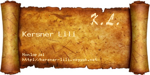 Kersner Lili névjegykártya